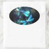 Lake Glows Dragonflies Ovaler Aufkleber (Tasche)