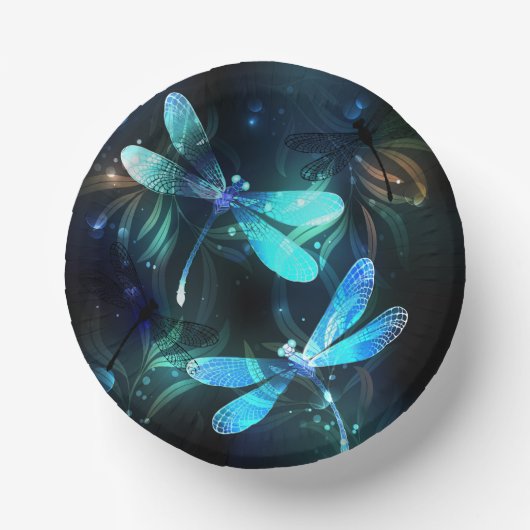 Lake Glows Dragonflies Pappteller (Vorderseite)
