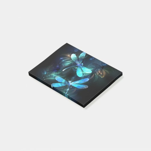 Lake Glows Dragonflies Post-it Klebezettel (angewinkelt)