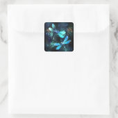 Lake Glows Dragonflies Quadratischer Aufkleber (Tasche)