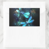 Lake Glows Dragonflies Rechteckiger Aufkleber (Tasche)