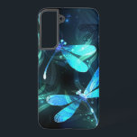 Lake Glows Dragonflies Samsung Galaxy Hülle<br><div class="desc">Zwei lichtdurchflutete,  türkisfarbene,  kunstvoll gezeichnet Libellen mit lichtdurchlässigem Sealgen und Glühwürmchen im Hintergrund. Glühende Libelle.</div>