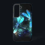 Lake Glows Dragonflies Samsung Galaxy Hülle<br><div class="desc">Zwei lichtdurchflutete,  türkisfarbene,  kunstvoll gezeichnet Libellen mit lichtdurchlässigem Sealgen und Glühwürmchen im Hintergrund. Glühende Libelle.</div>