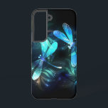 Lake Glows Dragonflies Samsung Galaxy Hülle<br><div class="desc">Zwei lichtdurchflutete,  türkisfarbene,  kunstvoll gezeichnet Libellen mit lichtdurchlässigem Sealgen und Glühwürmchen im Hintergrund. Glühende Libelle.</div>