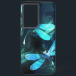 Lake Glows Dragonflies Samsung Galaxy Hülle<br><div class="desc">Zwei lichtdurchflutete,  türkisfarbene,  kunstvoll gezeichnet Libellen mit lichtdurchlässigem Sealgen und Glühwürmchen im Hintergrund. Glühende Libelle.</div>