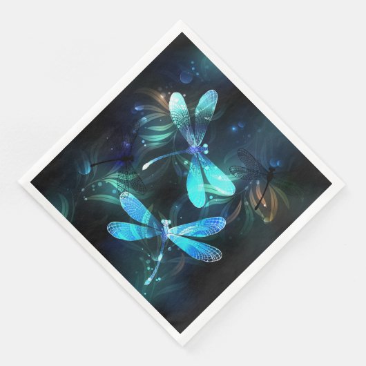 Lake Glows Dragonflies Serviette (Ecke)
