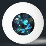 Lake Glows Dragonflies Tischtennisball<br><div class="desc">Zwei lichtdurchflutete,  türkisfarbene,  kunstvoll gezeichnet Libellen mit lichtdurchlässigem Sealgen und Glühwürmchen im Hintergrund. Glühende Libelle.</div>