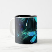 Lake Glows Dragonflies Zweifarbige Tasse (Vorderseite Links)