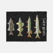 Lake Goals Fishing Musky Pike Walleye Small Mouth Fleecedecke (Vorderseite (Horizontal))