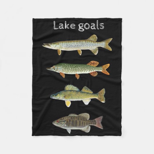 Lake Goals Fishing Musky Pike Walleye Small Mouth Fleecedecke (Vorderseite)
