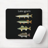 Lake Goals Fishing Musky Pike Walleye Small Mouth Mousepad (Mit Mouse)