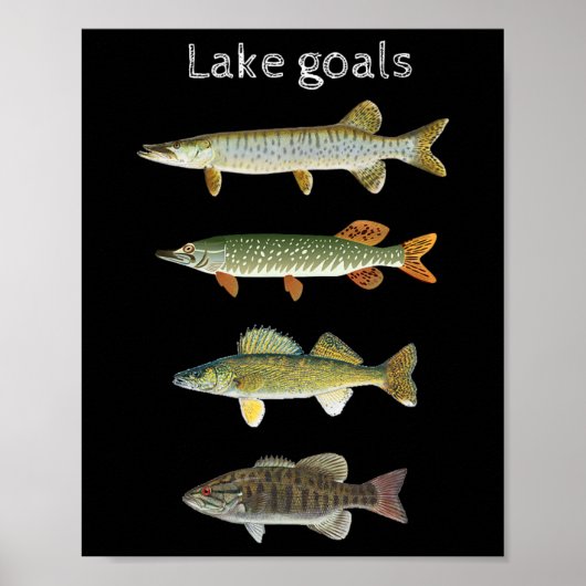Lake Goals Fishing Musky Pike Walleye Small Mouth  Poster (Vorne)