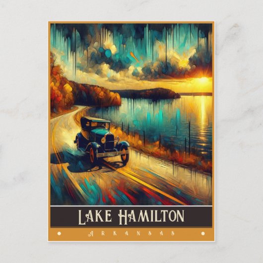 Lake Hamilton, Arkansas | Vintage Malerei Postkarte (Vorderseite)