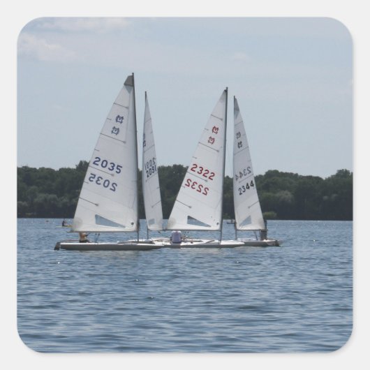 Lake Harriet Sailboats Quadratischer Aufkleber (Vorderseite)
