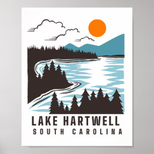 Lake Hartwell South Carolina Sommer Lake Life Boot Poster