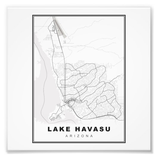 Lake Havasu City Map Fotodruck (Vorne)