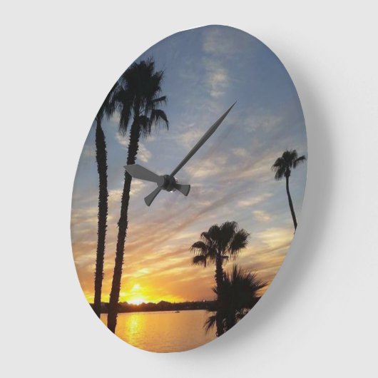 Lake Havasu Sunrise Große Wanduhr (Winkel)