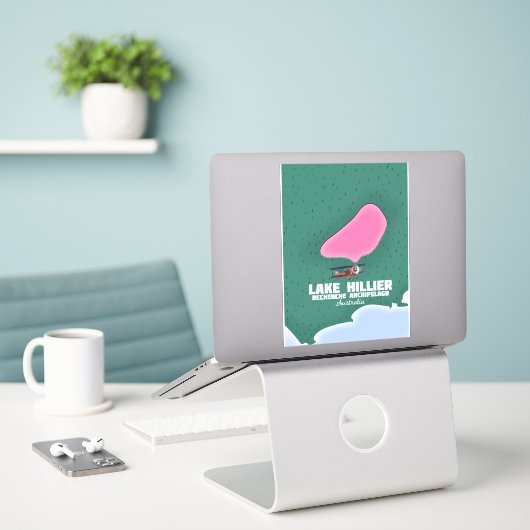 Lake Hillier Australian Map. Aufkleber (Laptop auf Schreibtisch)