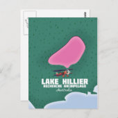Lake Hillier Australian Map. Postkarte (Vorne/Hinten)