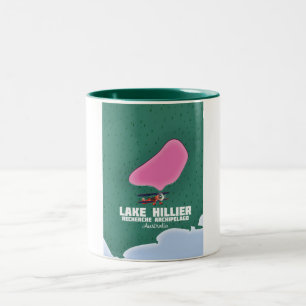 Lake Hillier Australian Map. Zweifarbige Tasse