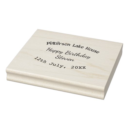 Lake house beach happy birthday add name date year gummistempel (Stempel)