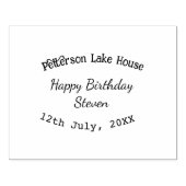 Lake house beach happy birthday add name date year gummistempel (Prägung)