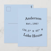 Lake house ets. Date year custom coordinates add n Postkarte (Vorne/Hinten)