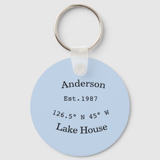 Lake house ets. Date year custom coordinates add n Schlüsselanhänger (Vorderseite)