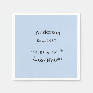 Lake house ets. Date year custom coordinates add n Serviette