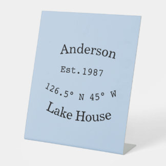 Lake house ets. Date year custom coordinates add n Sockelschild