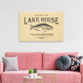 Lake House Familienname Fisch Leinwanddruck (Insitu (Wohnzimmer))