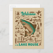 Lake House Pattern Postkarte (Vorne/Hinten)