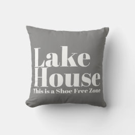 Lake House Pillow Shoe Free Zone Outdoor Gray Kissen