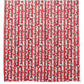 Lake House Red White Beach Lifebouys Duschvorhang (Vorderseite)