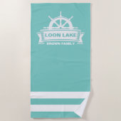 Lake House-Ruderboot Strandtuch (Vorderseite)