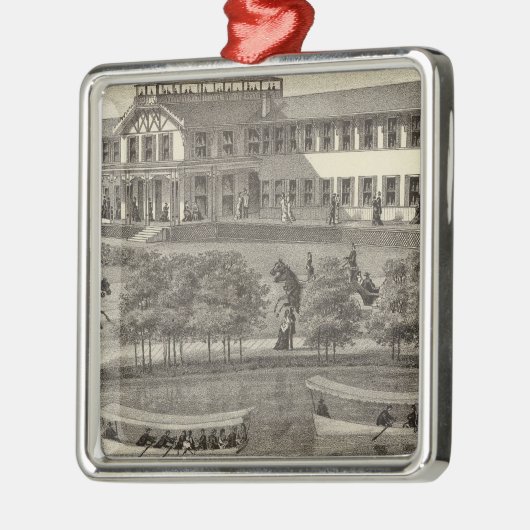 Lake House, Spring Lake, NJ Silbernes Ornament (Links)