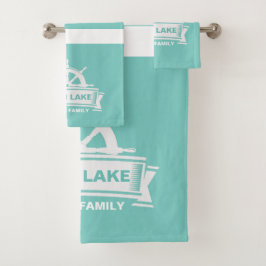 Lake House Vacation Family Badhandtuch Set