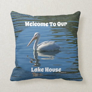Lake House Welcome Pelican Wild Bird Zuhause Guest Kissen