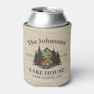 Lake House Wood Themed Family Name Personalisiert Dosenkühler