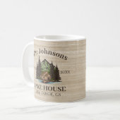 Lake House Wood Themed Family Name Personalisiert Kaffeetasse (Vorderseite Links)
