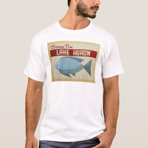 Lake Huron Blue Fish Vintage Travel T-Shirt