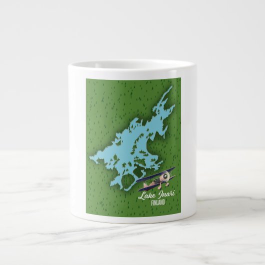 Lake Inari Finnland Karte Jumbo-Tasse (Vorderseite)