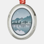 Lake James North Carolina Reflektion Ornament Aus Metall (Links)