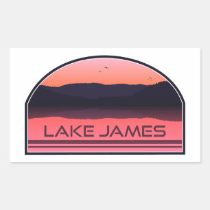 Lake James North Carolina Roter Sonnenaufgang Rechteckiger Aufkleber