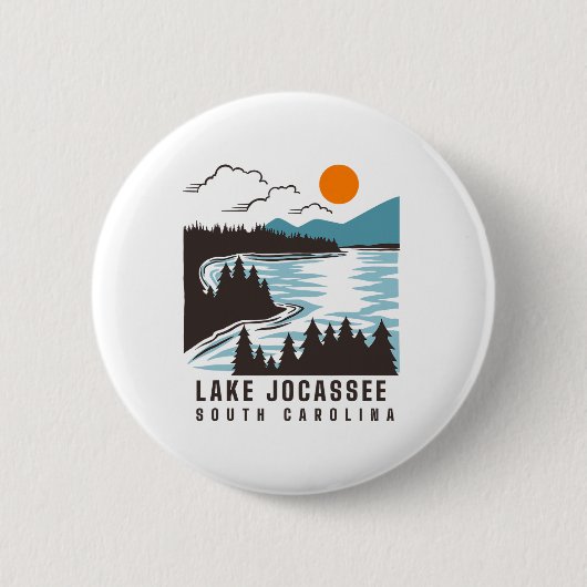 Lake Jocee South Carolina Sommer See Leben Booten Button (Vorderseite)