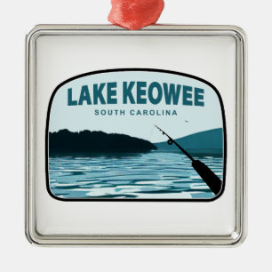Lake Keowee South Carolina Angelrute Ornament Aus Metall