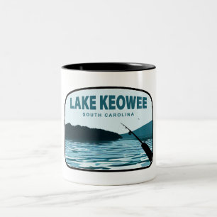 Lake Keowee South Carolina Angelrute Zweifarbige Tasse