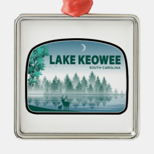 Lake Keowee South Carolina Hirsche Ornament Aus Metall