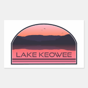 Lake Keowee South Carolina Roter Sonnenaufgang Rechteckiger Aufkleber