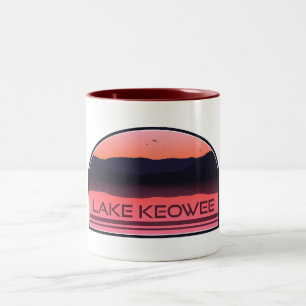 Lake Keowee South Carolina Roter Sonnenaufgang Zweifarbige Tasse